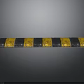 Black And Yellow Speed Bump With Reflective Strips For Road Safety