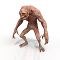 Humanoid Monster Creature With Rough Skin Sharp Claws And Aggressive Stance