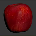 Healthy Fresh Ripe Red Apple With Shiny Juicy Surface On Gray Background