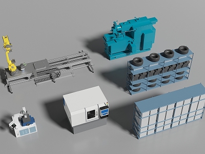 modern industrial equipment plant equipment 3d model