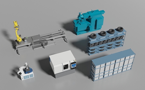 modern industrial equipment plant equipment 3d model