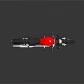 Royal Enfield Red Vintage Motorcycle With Black Seat And Spoked Wheels