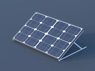 Modern Solar Panel Structure With Metal Stand And Solar Cell Array Design 3d model