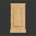 Wooden Storage Cabinet With Three Drawers Three Doors Black Handles Light Wood Finish