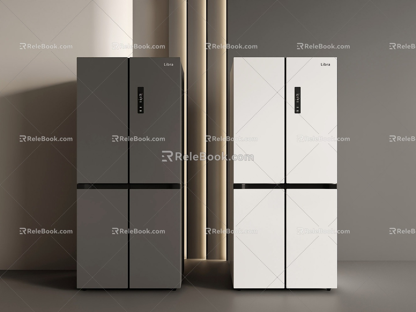 Modern Refrigerator Four-door Refrigerator Opside-door Refrigerator 3d model