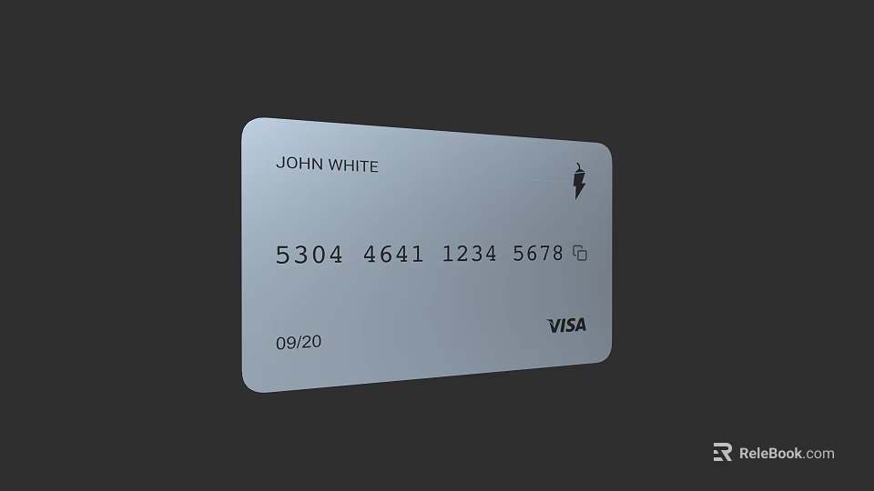 Visa Credit Card With Cardholder Name Card Number Expiry Date And Logo 3d model 