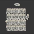 Stacked Household Items Arranged In Cubic Shape With Reflective Surface