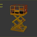 Industrial Yellow Scissor Lift Platform With Guardrail And Hydraulic System