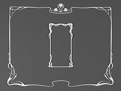 Decorative Line Design With Ornate Borders Curved Patterns And Floral Accents 3d model