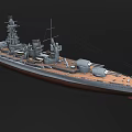 Detailed Warship 3D Model With Turrets Deck And Naval Architecture Design 3d model