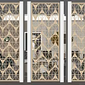 Golden Geometric Room Divider For Modern Interior Space Separation And Decor 3d model