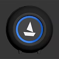 Black Cylindrical Bluetooth Speaker With Textured Surface Control Buttons And Blue Light
