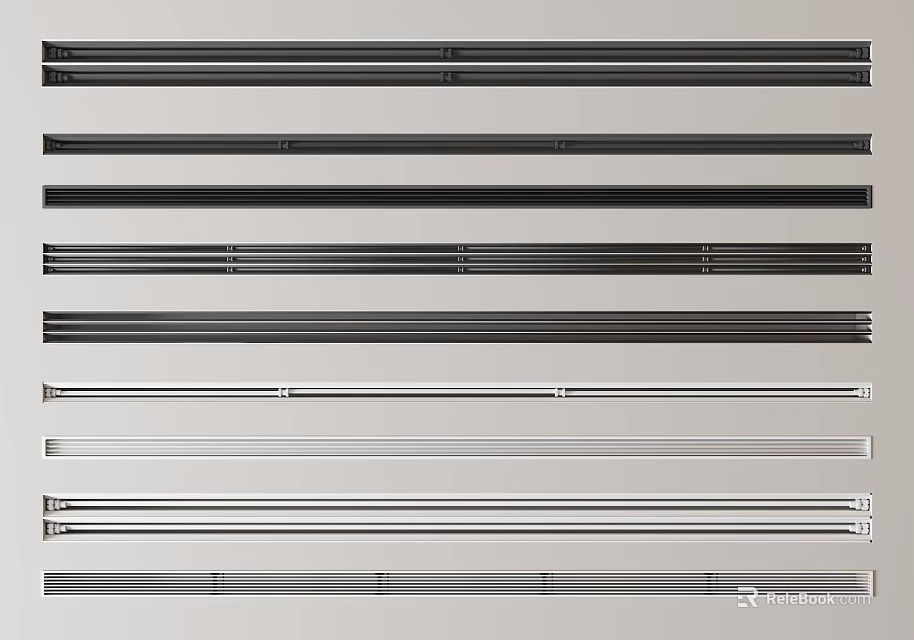 Air Conditioner Air Vents With Various Modern Designs And Sleek Metal Styles 3d model 