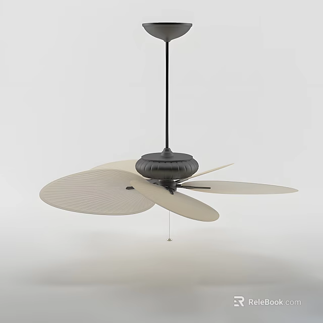 Modern Ceiling Air Conditioning Fan With Light Colored Blades And Elegant Design 3d model