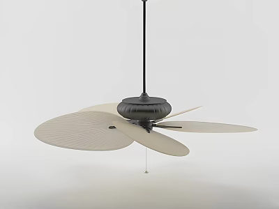 Modern Ceiling Air Conditioning Fan With Light Colored Blades And Elegant Design 3d model