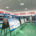 Indoor Storage Space With Blue Shelves For Efficient Management And Planning 3d model