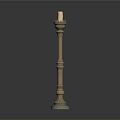 Brass Hardware Tool Candle Holder With Decorative Design Green Base And Vintage Style