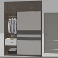 Modern Wardrobe With Sliding Doors Hanging Clothes Drawers And Storage Baskets