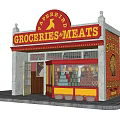 Traditional Grocery Store Exterior Featuring Coca Cola Sign Red Dispenser And Window Product Displays