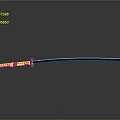 Traditional Japanese Samurai Sword With Black Red Sheath And Polished Steel Blade