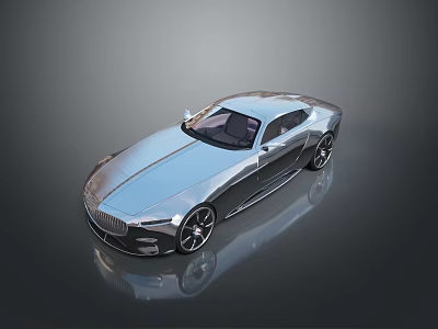 Silver Modern Sports Car With Sleek Aerodynamic Design And Smooth Reflective Finish 3d model