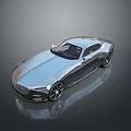 Silver Modern Sports Car With Sleek Aerodynamic Design And Smooth Reflective Finish