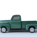 Green Classic Vintage Truck With Retro Design And Shiny Exterior