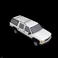Classic Silver SUV Car With Roof Rack And Four Doors Design