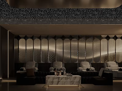 Modern KTV Interior Design With Luxury Sofa Seating And Ambient Lighting 3d model