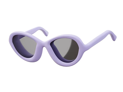 Purple Sunglasses Decorative Ornament Set With Unique Frame Design And Gray Lenses 3d model