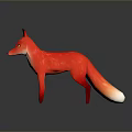 Animated Red Fox Game Character With Yellow Eyes White Chest And Tail Tip