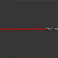 Red Lightsaber With Metallic Hilt And Glowing Red Blade On Reflective Surface