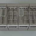 Commercial Stainless Steel Deep Fryers Four Units Professional Kitchen Equipment With Fry Baskets