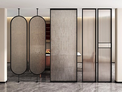 Changhong Glass Partition Screen Kitchen Partition Screen Partition Corridor Partition Frosted Glass Partition 3d model