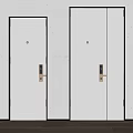 Modern Security Door Design With Metal Frame Brass Lock Light Color And Interior