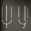 Modern U Shaped Chandeliers With LED Strips And Metal Frames For Interior Living Room