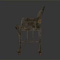 Antique Single Chair With Carved Wooden Legs And Distressed Finish Design