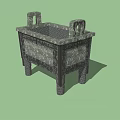 Chinese Ding Bronze Ware Simu Wu Da Fang Ding Household Items Castle 3d model