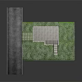Detached House Featuring Green Lawn Fenced Yard Driveway Flat Roof and Glass Entrance
