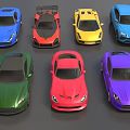 Assorted Colored Cars With Different Models And Stylish Exteriors On