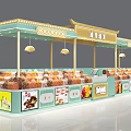Traditional Style Shopping Mall Food Shop With Oil Pastry Display Counter And Various Snacks
