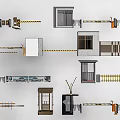 Different Automatic Gate Barrier Systems And Security Booths With Various Designs