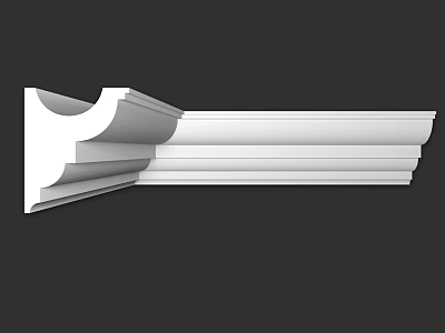White Decorative Architectural Component With Layered Design And Smooth Edges 3d model