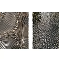 Metallic Textured Wall Panels Showcasing Wave Pattern And Granular Texture Design