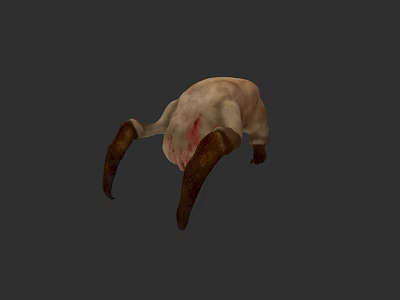 3D Rendered Reptile Model With Fleshy Color And Thick Legs On Gray Background 3d model