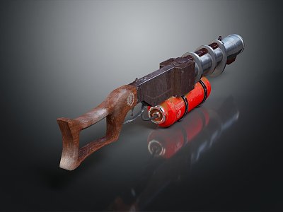 vintage gun pistol musket short musket 3d model