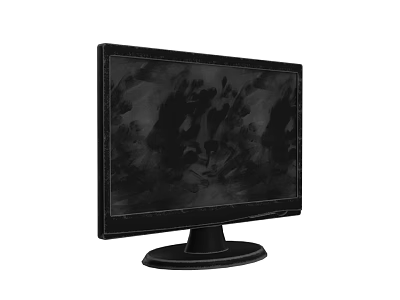 Sleek Black Computer Monitor With Stable Base And Clear Display Screen 3d model