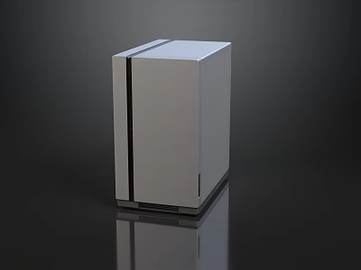 Modern Silver Desktop Computer Tower With Sleek Design Black Stripe And Reflective Surface 3d model