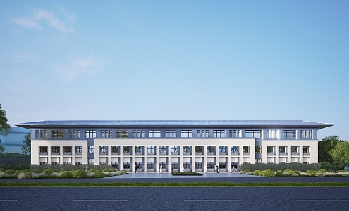 New Chinese Hospital Building Multi-storey Traditional Chinese Medicine Hospital Building 3d model