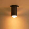 Modern Black Cylindrical Ceiling Light With White Bulb And Warm Yellow Glow 3d model